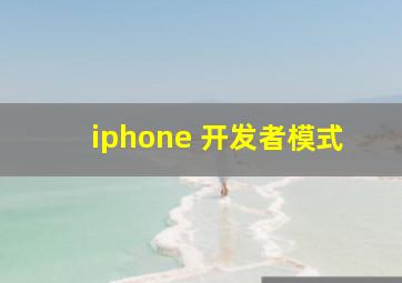 iphone 开发者模式